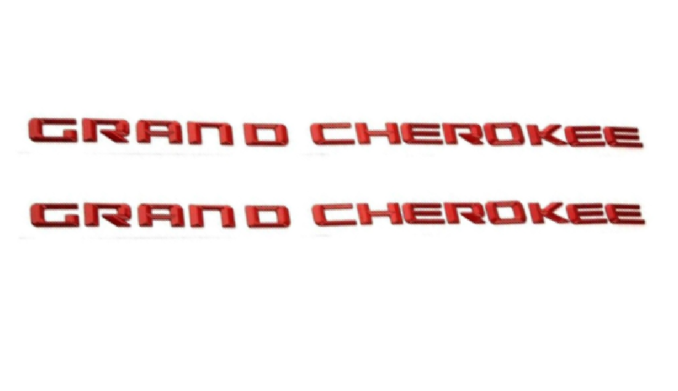 ემბლემა GRAND CHEROKEE  520x20mm წითელი (ABS პლასტმასი)